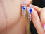 14K GOLD 3.21 CTW NATURAL SAPPHIRE & DIAMOND EARRINGS