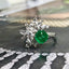 14K GOLD 2.30 CTW NATURAL EMERALD & SAPPHIRE RING