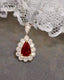 14K GOLD 1.40 CTW NATURAL RUBY & DIAMOND PENDANT( WITHOUT CHAIN )