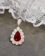 14K GOLD 1.40 CTW NATURAL RUBY & DIAMOND PENDANT( WITHOUT CHAIN )