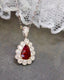 14K GOLD 1.40 CTW NATURAL RUBY & DIAMOND PENDANT( WITHOUT CHAIN )