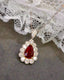 14K GOLD 1.40 CTW NATURAL RUBY & DIAMOND PENDANT( WITHOUT CHAIN )