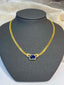 14K GOLD 2.70 CT NATURAL SAPPHIRE & DIAMOND NECKLACE