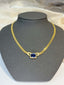 14K GOLD 2.70 CT NATURAL SAPPHIRE & DIAMOND NECKLACE