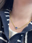 14K GOLD 2.70 CT NATURAL SAPPHIRE & DIAMOND NECKLACE