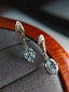 14K GOLD 1.70 CT NATURAL AQUAMARINE & DIAMOND EARRINGS