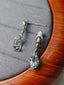 14K GOLD 1.70 CT NATURAL AQUAMARINE & DIAMOND EARRINGS