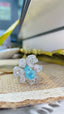 14K GOLD 3.20 CTW NATURAL PARAIBA TOURMALINE & DIAMOND RING