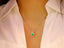 14K GOLD 0.92 CTW VIVID GREEN NATURAL EMERALD & DIAMOND PENDANT