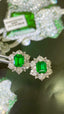 14K GOLD 5.17 CTW NATURAL EMERALD & DIAMOND EARRINGS