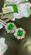 14K GOLD 5.17 CTW NATURAL EMERALD & DIAMOND EARRINGS