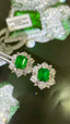 14K GOLD 5.17 CTW NATURAL EMERALD & DIAMOND EARRINGS