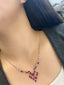 14K GOLD 4.20 CT NATURAL RUBY & DIAMOND NECKLACE