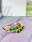 14K GOLD 0.90 CT NATURAL EMERALD & DIAMOND RING