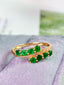 14K GOLD 0.90 CT NATURAL EMERALD & DIAMOND RING