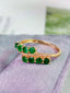 14K GOLD 0.90 CT NATURAL EMERALD & DIAMOND RING