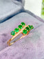 14K GOLD 0.90 CT NATURAL EMERALD & DIAMOND RING