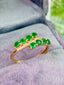 14K GOLD 0.90 CT NATURAL EMERALD & DIAMOND RING