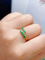 14K GOLD 0.90 CT NATURAL EMERALD & DIAMOND RING