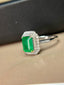 14K GOLD 1.35 CT NATURAL EMERALD & DIAMOND RING