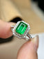 14K GOLD 1.35 CT NATURAL EMERALD & DIAMOND RING