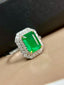 14K GOLD 1.35 CT NATURAL EMERALD & DIAMOND RING