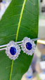 14K GOLD 4.22 CTW NATURAL SAPPHIRE & DIAMOND EARRINGS