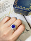 14K GOLD 3.84 CTW NATURAL SAPPHIRE & DIAMOND RING/PENDANT( WITHOUT CHAIN )