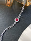 14K GOLD 1.94 CTW VIVID RED NATURAL RUBY & DIAMOND BRACELET