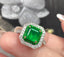 14K GOLD 1.81 CT NATURAL EMERALD & DIAMOND RING/PENDANT( WITHOUT CHAIN )