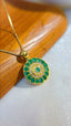 14K GOLD 1.10 CT NATURAL EMERALD & DIAMOND PENDANT( WITHOUT CHAIN )