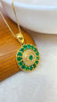 14K GOLD 1.10 CT NATURAL EMERALD & DIAMOND PENDANT( WITHOUT CHAIN )