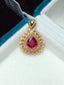 14K GOLD 1.05 CT NATURAL TOURMALINE & DIAMOND PENDANT