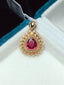 14K GOLD 1.05 CT NATURAL TOURMALINE & DIAMOND PENDANT