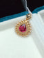 14K GOLD 1.05 CT NATURAL TOURMALINE & DIAMOND PENDANT