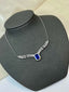 14K GOLD 2.36 CTW NATURAL SAPPHIRE & DIAMOND NECKLACE