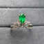 14K GOLD 0.87 CT VIVID GREEN NATURAL EMERALD & DIAMOND RING