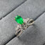 14K GOLD 0.87 CT VIVID GREEN NATURAL EMERALD & DIAMOND RING