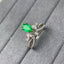 14K GOLD 0.87 CT VIVID GREEN NATURAL EMERALD & DIAMOND RING