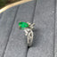 14K GOLD 0.87 CT VIVID GREEN NATURAL EMERALD & DIAMOND RING