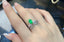 14K GOLD 0.87 CT VIVID GREEN NATURAL EMERALD & DIAMOND RING