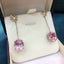 14K GOLD 13.22 CTW NATURAL KUNZITE & DIAMOND EARRINGS