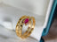 14K GOLD 0.38 CT NATURAL RUBY RING