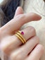 14K GOLD 0.38 CT NATURAL RUBY RING