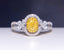 14K GOLD 0.58 CTW NATURAL YELLOW DIAMOND & DIAMOND RING