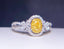 14K GOLD 0.58 CTW NATURAL YELLOW DIAMOND & DIAMOND RING