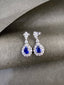 14K GOLD 5.52 CTW NATURAL SAPPHIRE & DIAMOND EARRINGS