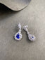 14K GOLD 5.52 CTW NATURAL SAPPHIRE & DIAMOND EARRINGS