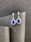 14K GOLD 5.52 CTW NATURAL SAPPHIRE & DIAMOND EARRINGS