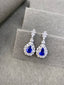 14K GOLD 5.52 CTW NATURAL SAPPHIRE & DIAMOND EARRINGS